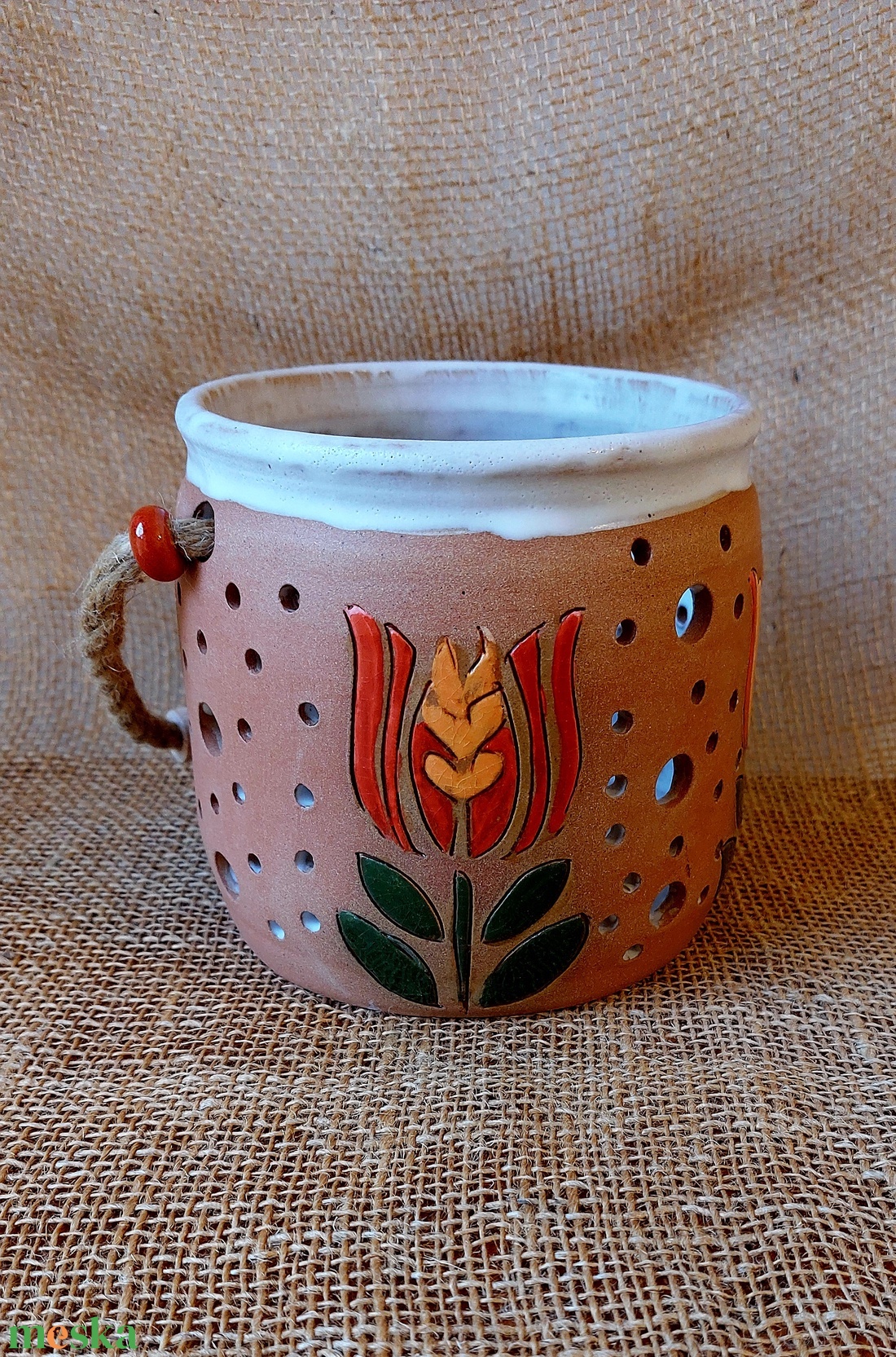 Kerámia mécsestartó vagy kaspó - otthon & életmód - virágdekoráció - virágtartó - kaspó - Meska.hu