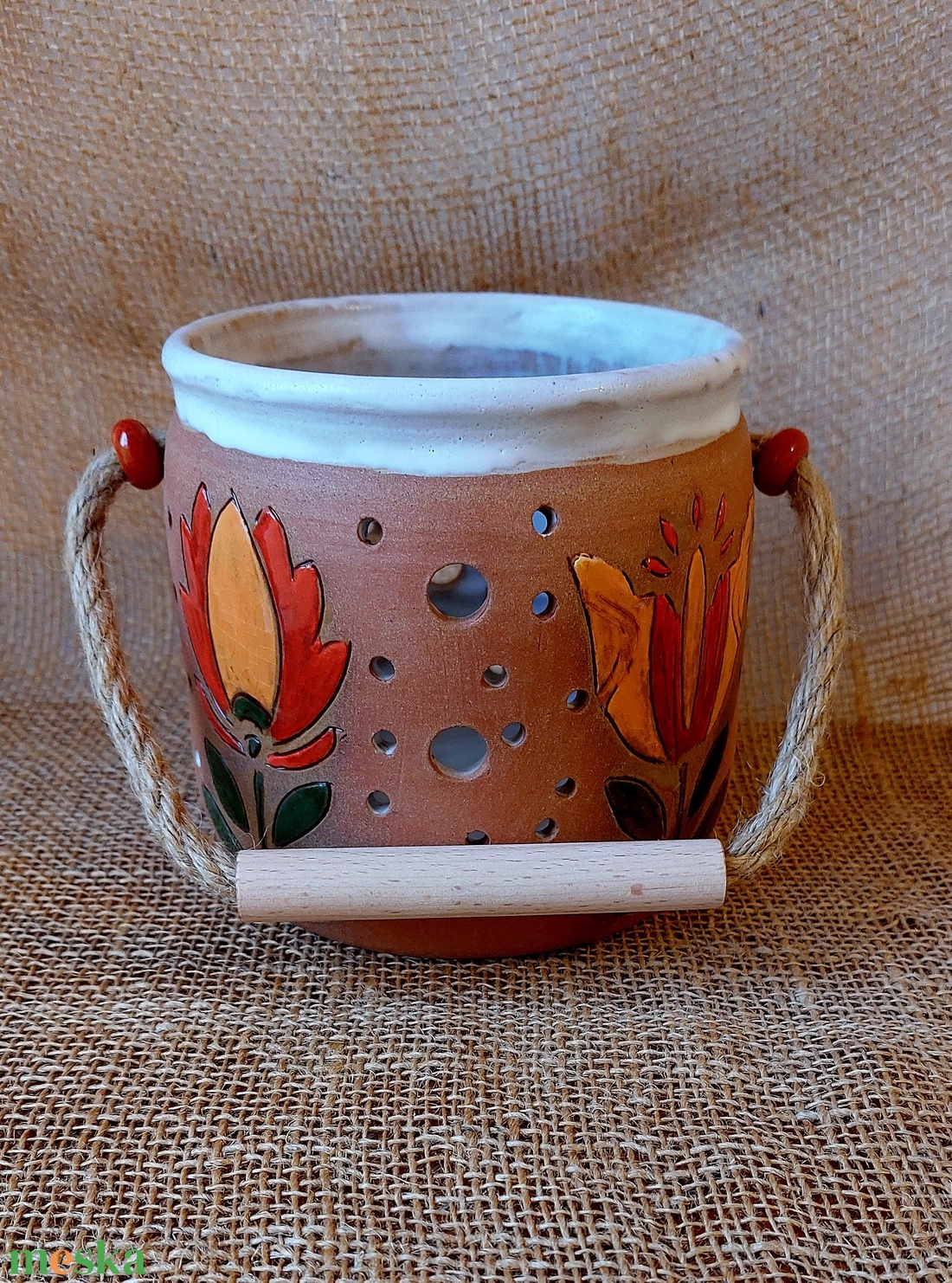 Kerámia mécsestartó vagy kaspó - otthon & életmód - virágdekoráció - virágtartó - kaspó - Meska.hu
