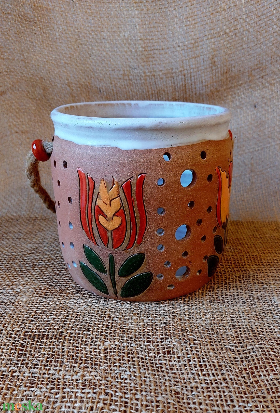 Kerámia mécsestartó vagy kaspó - otthon & életmód - virágdekoráció - virágtartó - kaspó - Meska.hu