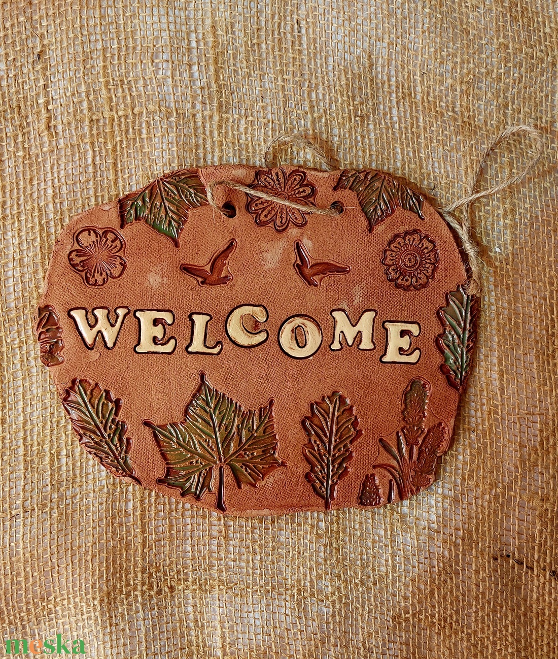 Kerámia Welcome ajtódísz - otthon & életmód - dekoráció - spiritualitás - füstölő és füstölőtartó - Meska.hu