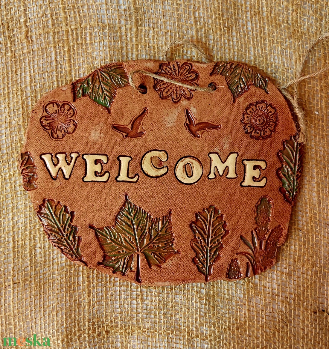 Kerámia Welcome ajtódísz - otthon & életmód - dekoráció - spiritualitás - füstölő és füstölőtartó - Meska.hu