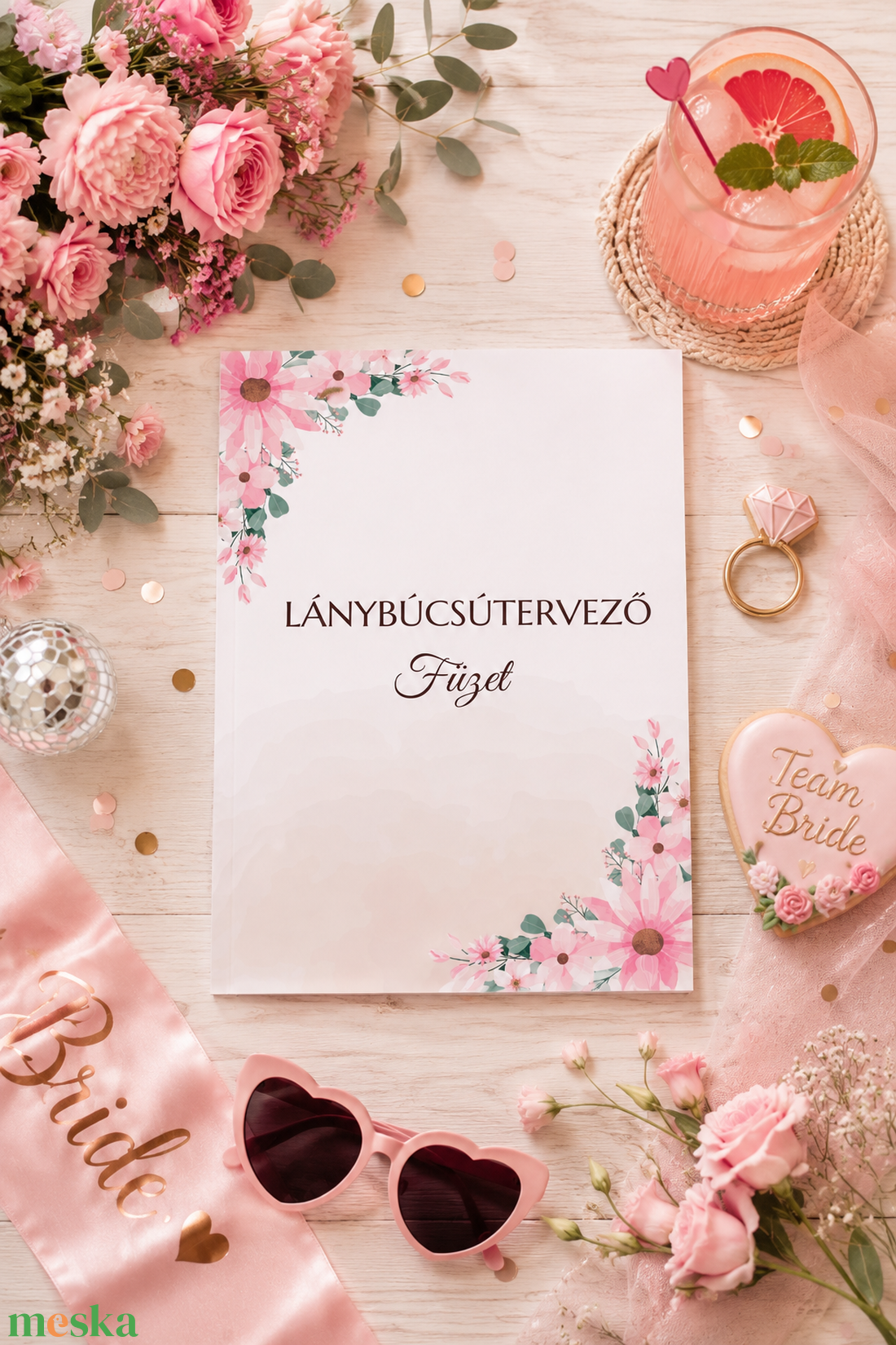 Lánybúcsútervező füzet - esküvő - lánybúcsú - Meska.hu