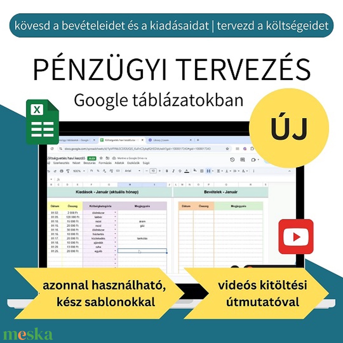 Havi családi költségvetés egyszerűen azonnal használható Google Táblázatok sablonokkal és videós kitöltési útmutatóval - művészet - grafika & illusztráció - digitális - Meska.hu Havi családi költségvetés egyszerűen azonnal használható Google Táblázatok sablonokkal és videós kitöltési útmutatóval - művészet - grafika & illusztráció - digitális - Meska.hu