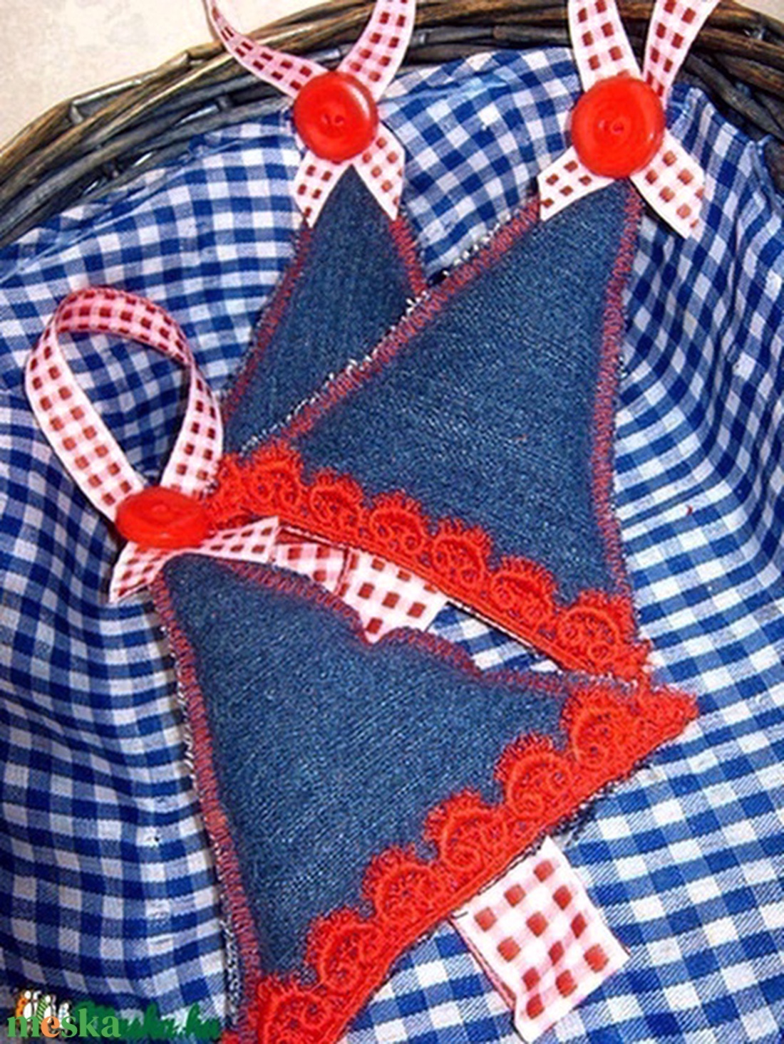 Retró farmer karácsonyfadísz - karácsony - karácsonyi lakásdekoráció - karácsonyfadíszek - Meska.hu