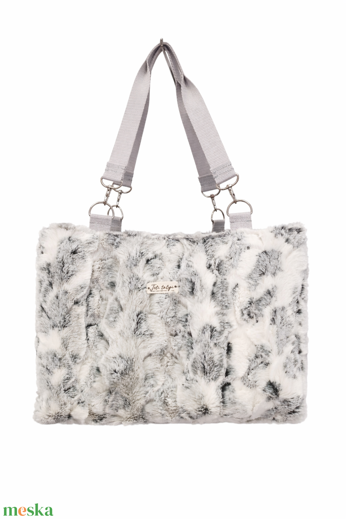 Műszőrme női táska zsebekkel - táska & tok - kézitáska & válltáska - nagy pakolós táska - Meska.hu