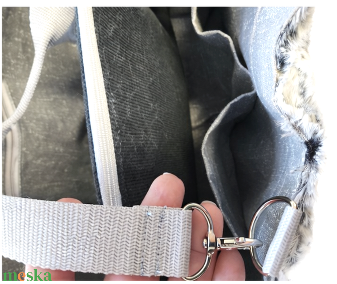 Műszőrme női táska zsebekkel - táska & tok - kézitáska & válltáska - nagy pakolós táska - Meska.hu