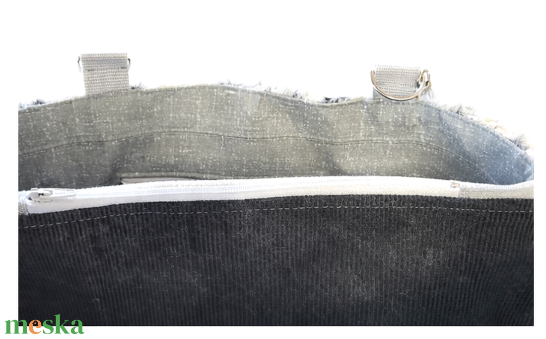 Műszőrme női táska zsebekkel - táska & tok - kézitáska & válltáska - nagy pakolós táska - Meska.hu