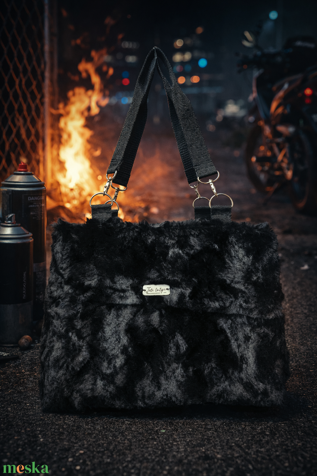 Fekete párduc táska - táska & tok - kézitáska & válltáska - nagy pakolós táska - Meska.hu