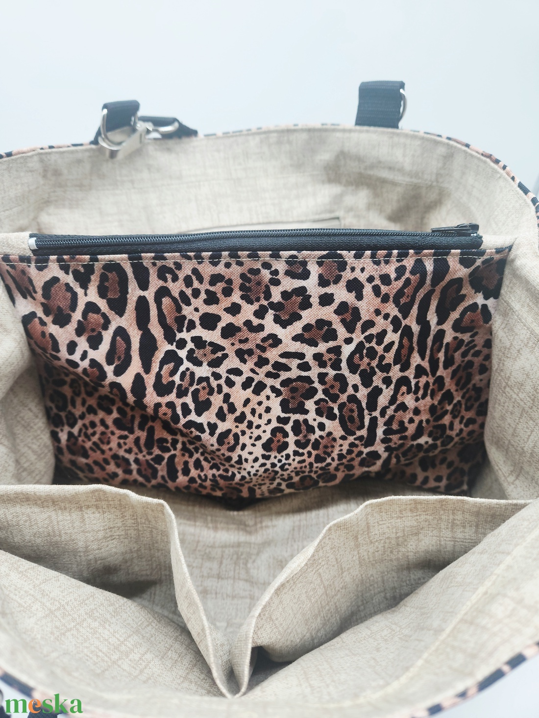 Leopárd mintás női táska - táska & tok - kézitáska & válltáska - nagy pakolós táska - Meska.hu