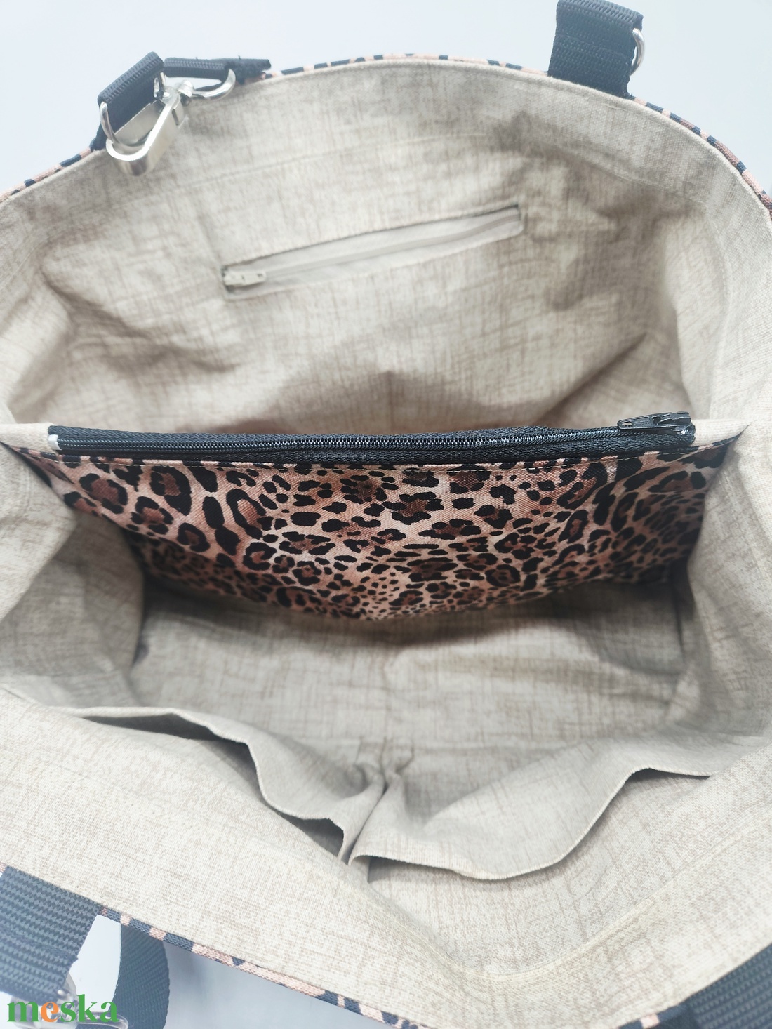 Leopárd mintás női táska - táska & tok - kézitáska & válltáska - nagy pakolós táska - Meska.hu