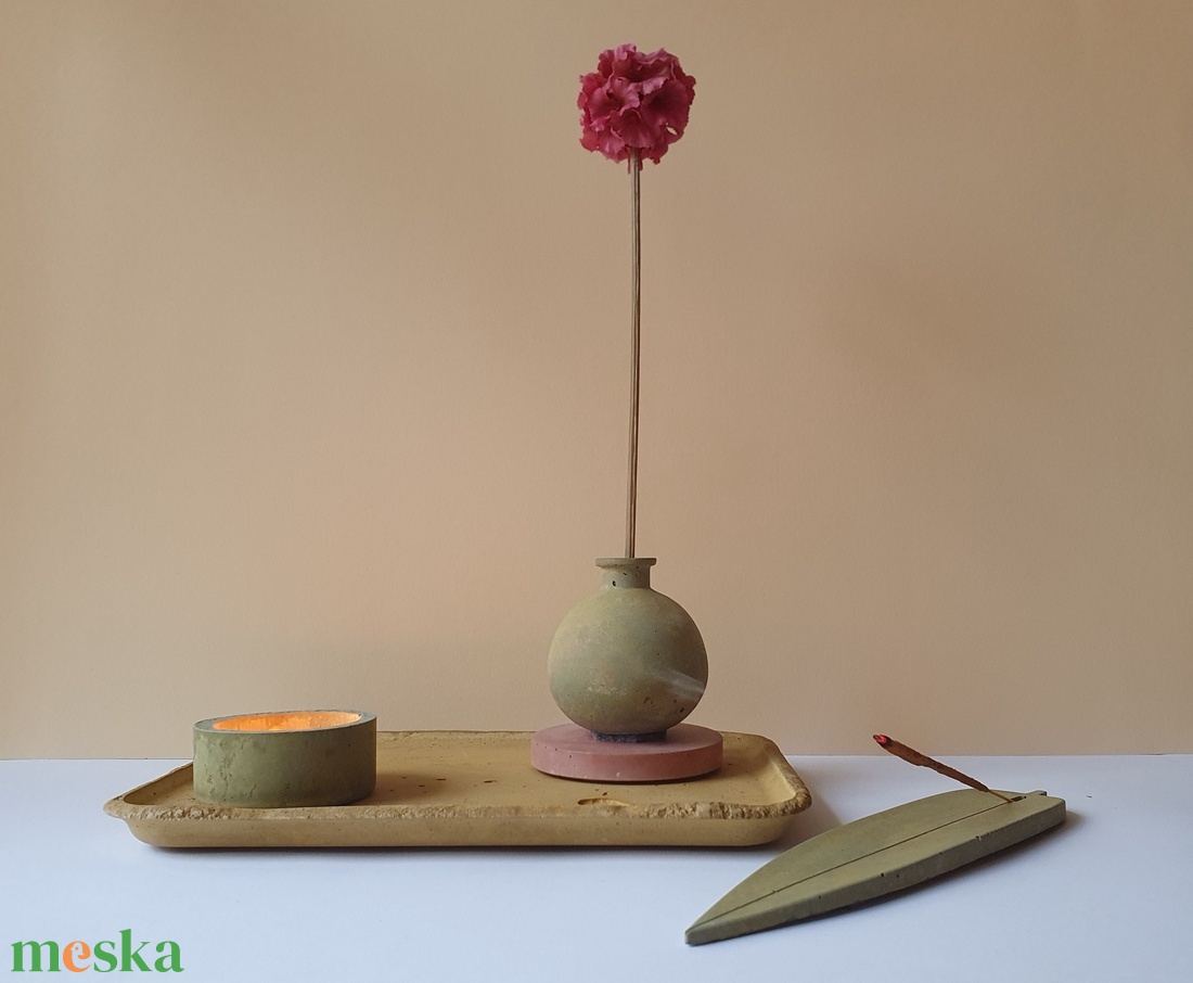 Beton füstölőtartó - 25 cm - otthon & életmód - dekoráció - spiritualitás - füstölő és füstölőtartó - Meska.hu