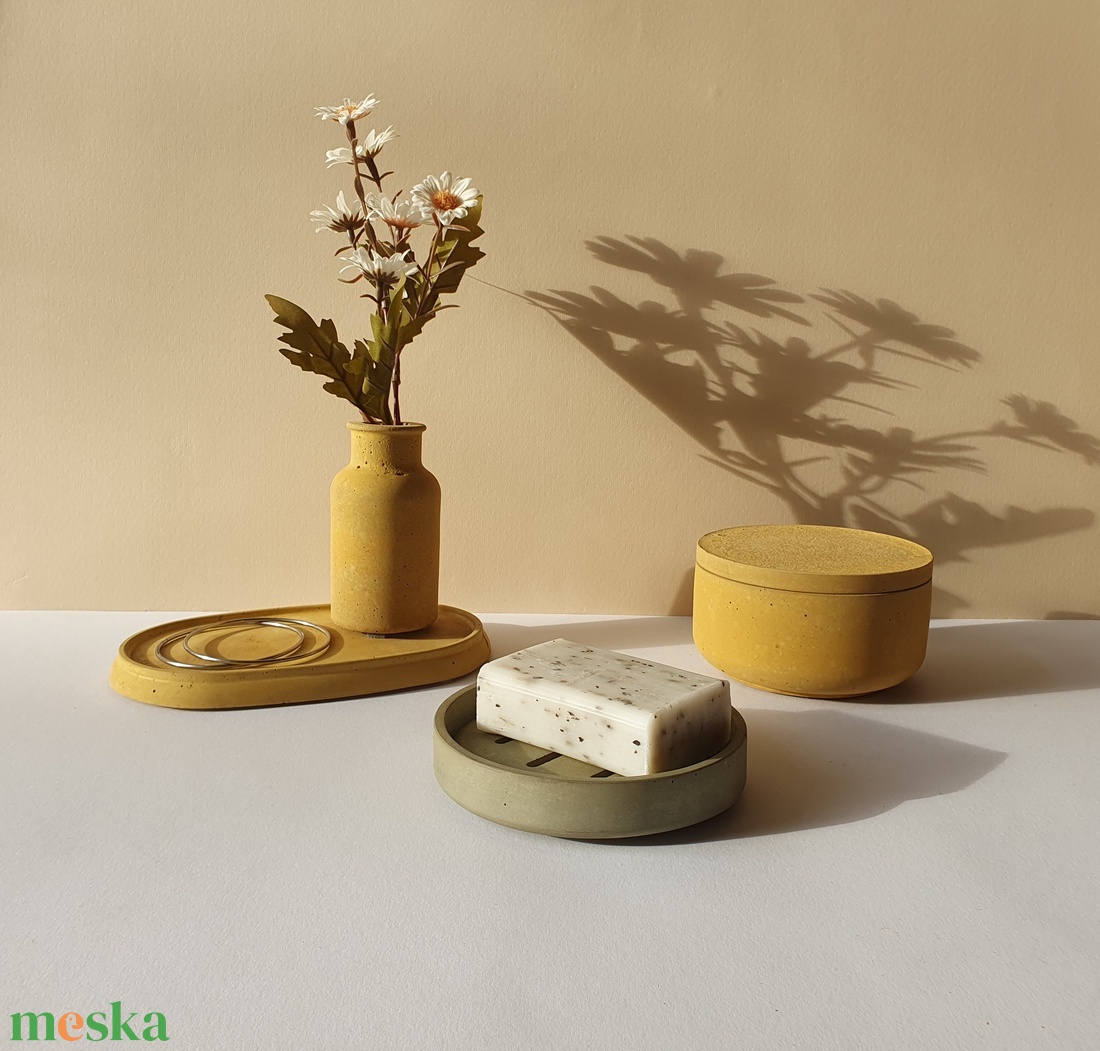 Beton szappantartó - 11,5 cm - otthon & életmód - fürdőszoba - szappantartó - Meska.hu