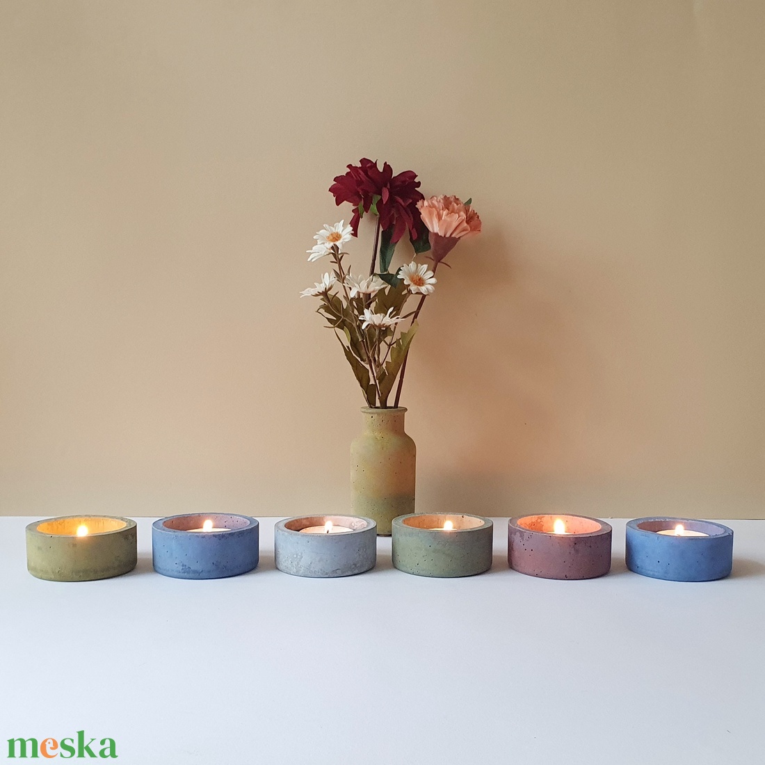 Beton mécsestartó - 7 cm - otthon & életmód - gyertya, illat, aroma - mécses és mécsestartó - Meska.hu