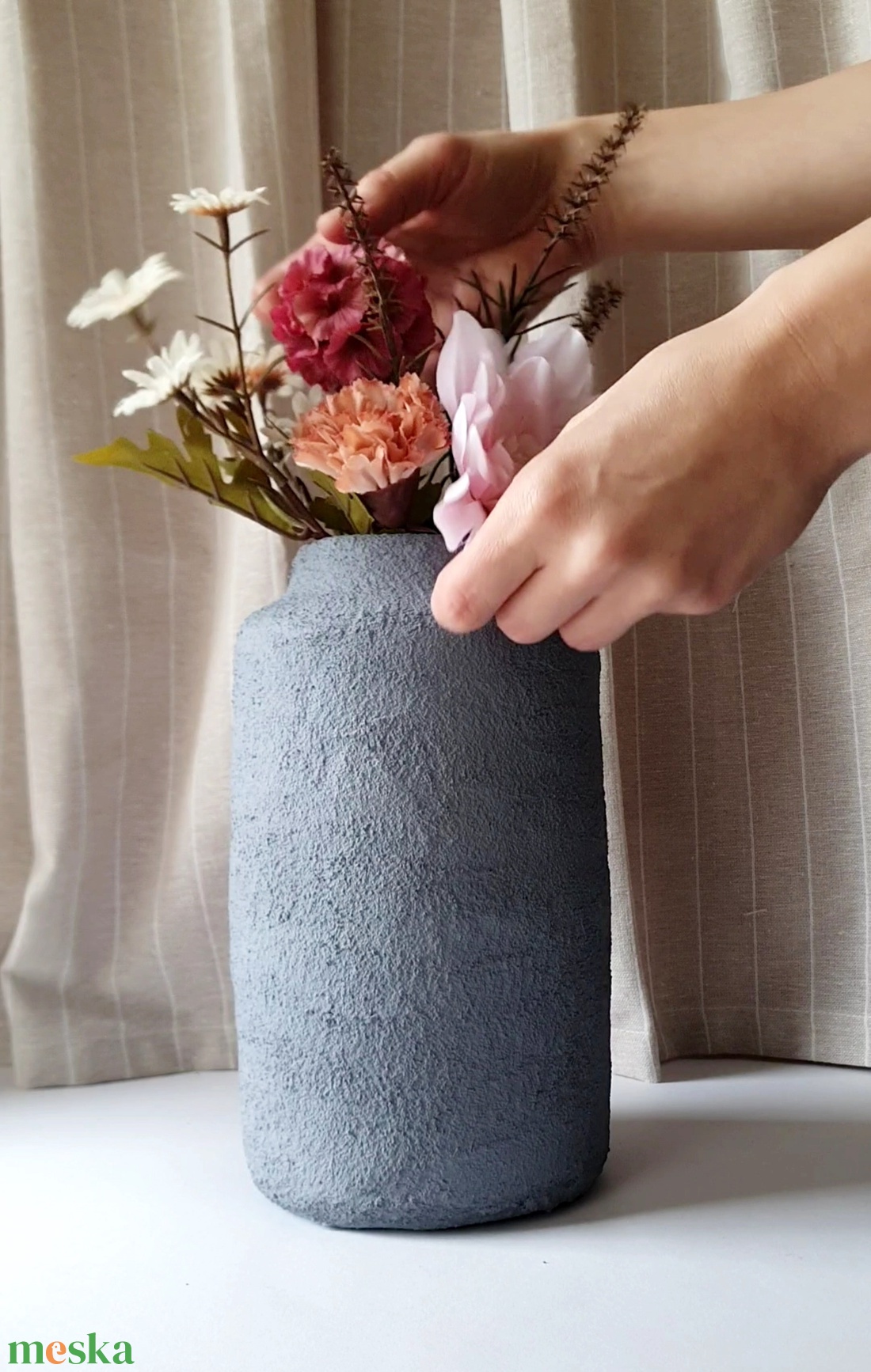 Beton váza - 24 cm - otthon & életmód - dekoráció - virágdísz és tartó - váza - Meska.hu