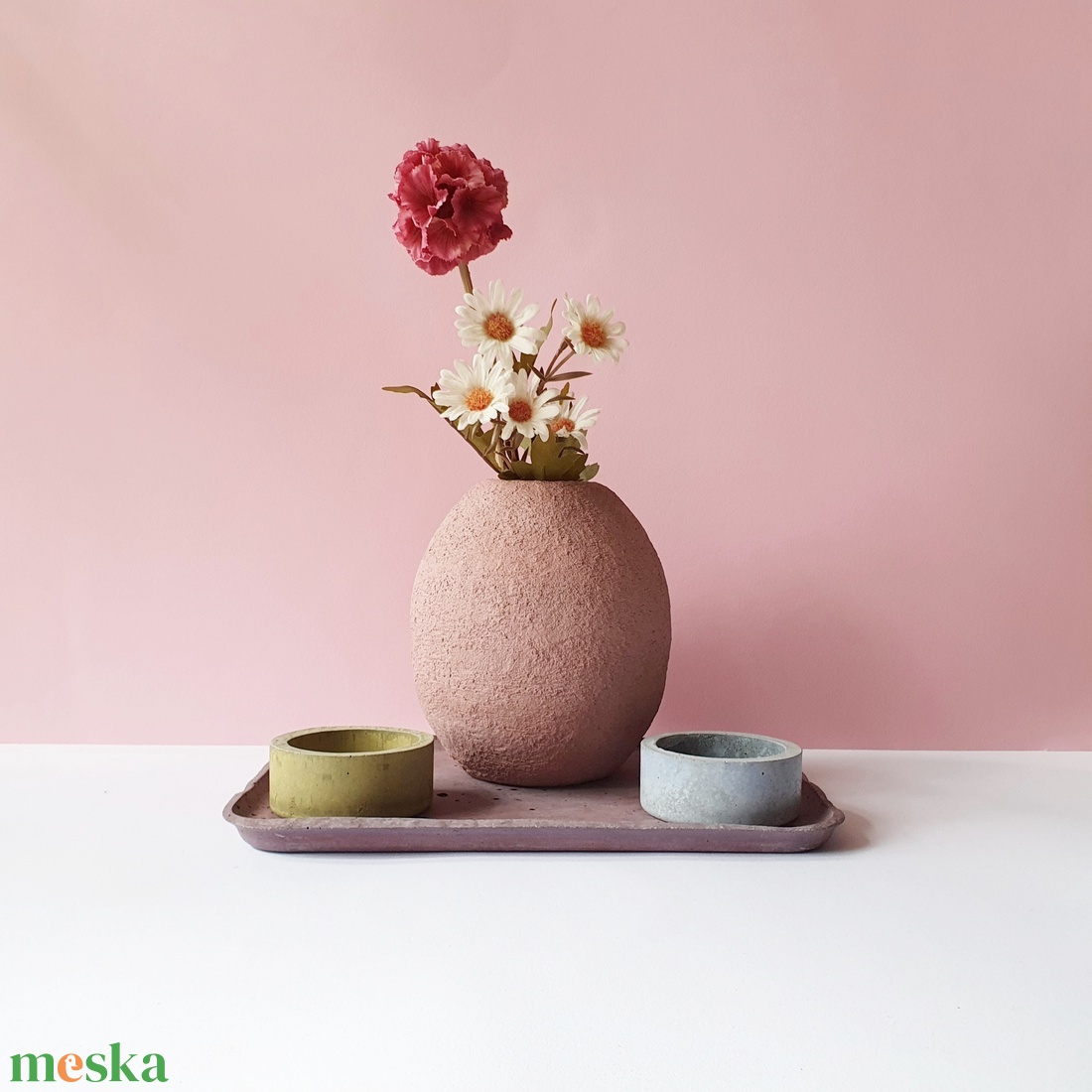 Beton váza - 16 cm - otthon & életmód - dekoráció - virágdísz és tartó - váza - Meska.hu