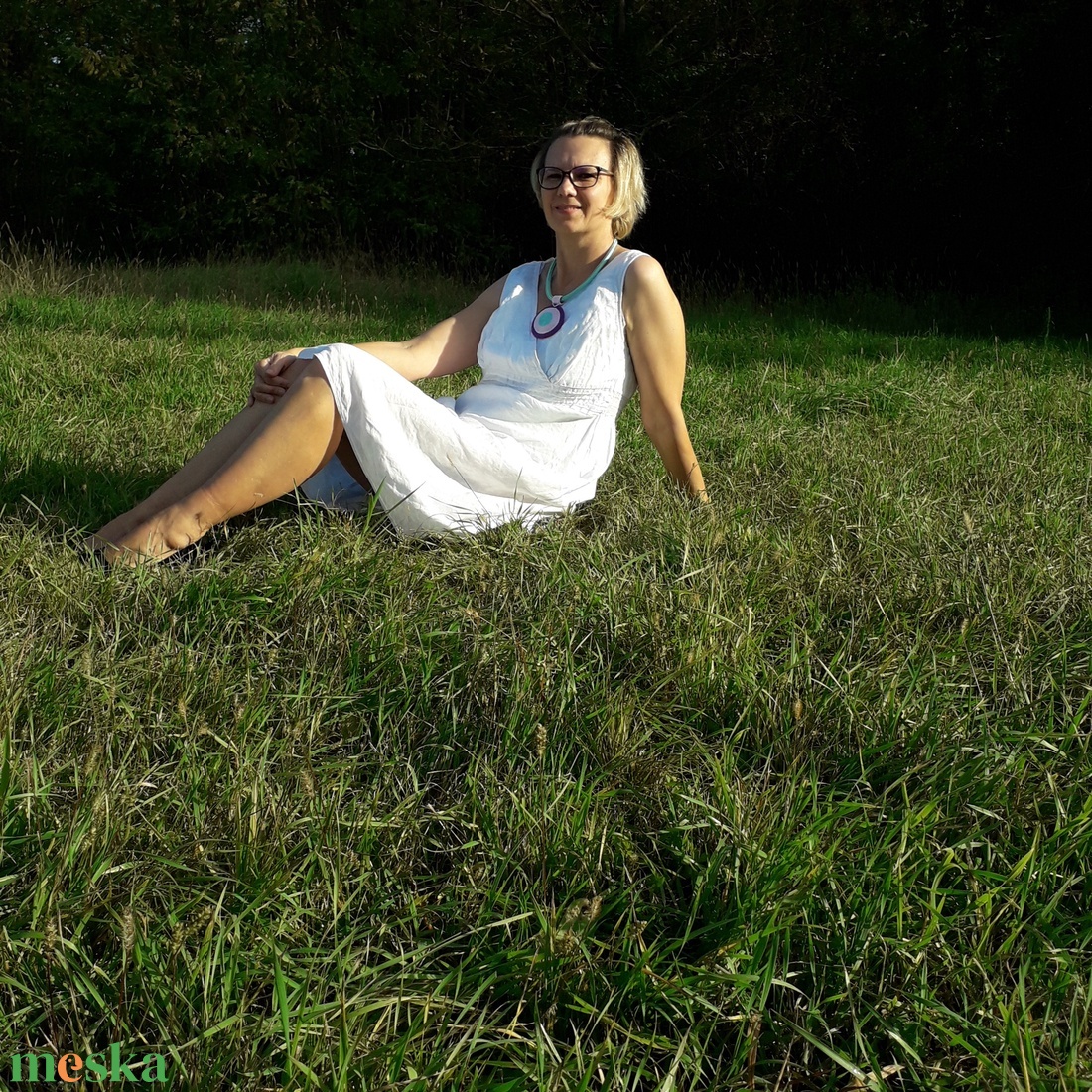 OGEL BIB lila-kék fonalnyaklánc, Textil nyaklánc, textil ékszer, fonalékszer - ékszer - nyaklánc - medálos nyaklánc - Meska.hu