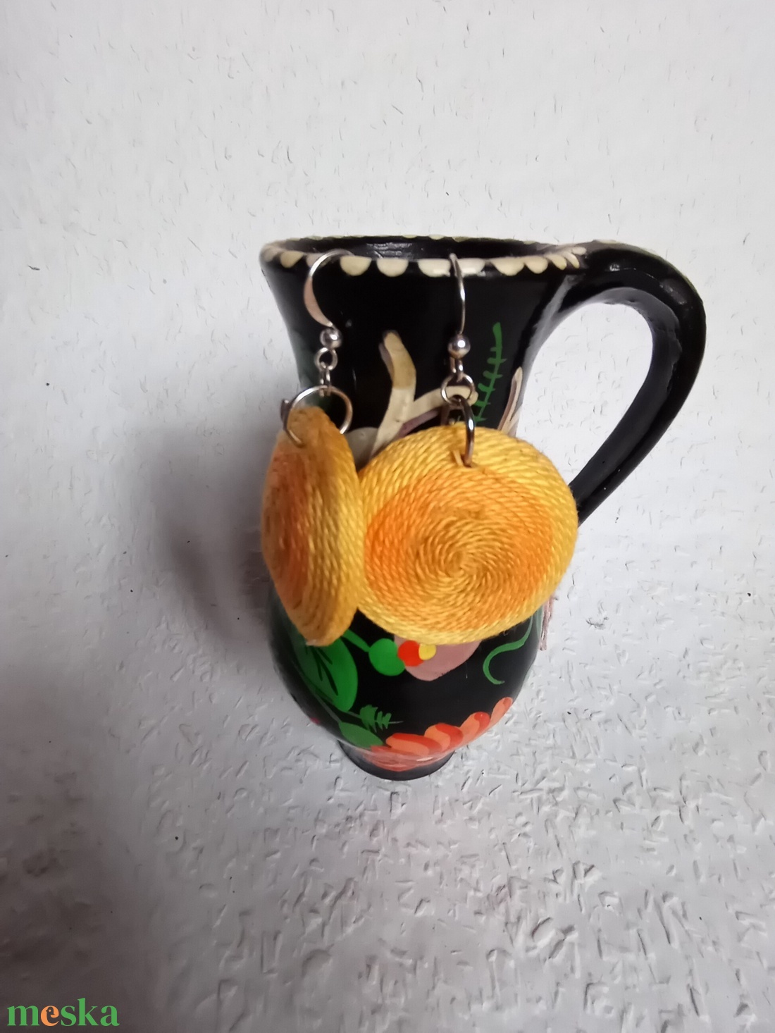 Napsugár OGEL Kerek fonal fülbevaló, Textil nyaklánc, textil ékszer, fonalékszer - ékszer - fülbevaló - lógós kerek fülbevaló - Meska.hu Napsugár OGEL Kerek fonal fülbevaló, Textil nyaklánc, textil ékszer, fonalékszer - ékszer - fülbevaló - lógós kerek fülbevaló - Meska.hu