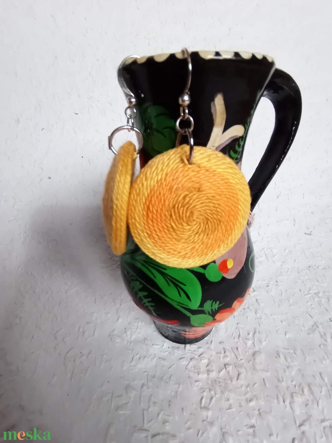 Napsugár OGEL Kerek fonal fülbevaló, Textil nyaklánc, textil ékszer, fonalékszer - ékszer - fülbevaló - lógós kerek fülbevaló - Meska.hu Napsugár OGEL Kerek fonal fülbevaló, Textil nyaklánc, textil ékszer, fonalékszer - ékszer - fülbevaló - lógós kerek fülbevaló - Meska.hu