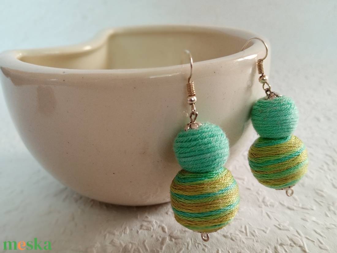 EARLY BIRD textilbogyó fülbevaló, textil fülbevaló, textilékszer - ékszer - fülbevaló - lógó fülbevaló - Meska.hu