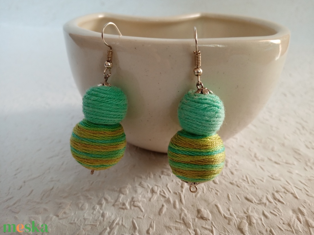 EARLY BIRD textilbogyó fülbevaló, textil fülbevaló, textilékszer - ékszer - fülbevaló - lógó fülbevaló - Meska.hu