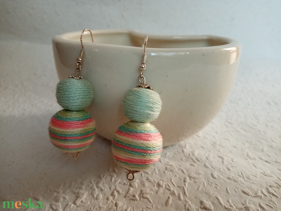 HAMUPIPŐKE textilbogyó fülbevaló, textil fülbevaló, textilékszer - ékszer - fülbevaló - lógó fülbevaló - Meska.hu