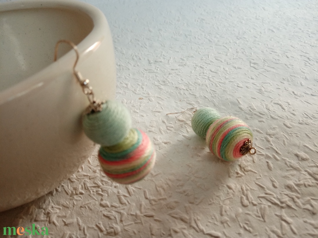 HAMUPIPŐKE textilbogyó fülbevaló, textil fülbevaló, textilékszer - ékszer - fülbevaló - lógó fülbevaló - Meska.hu