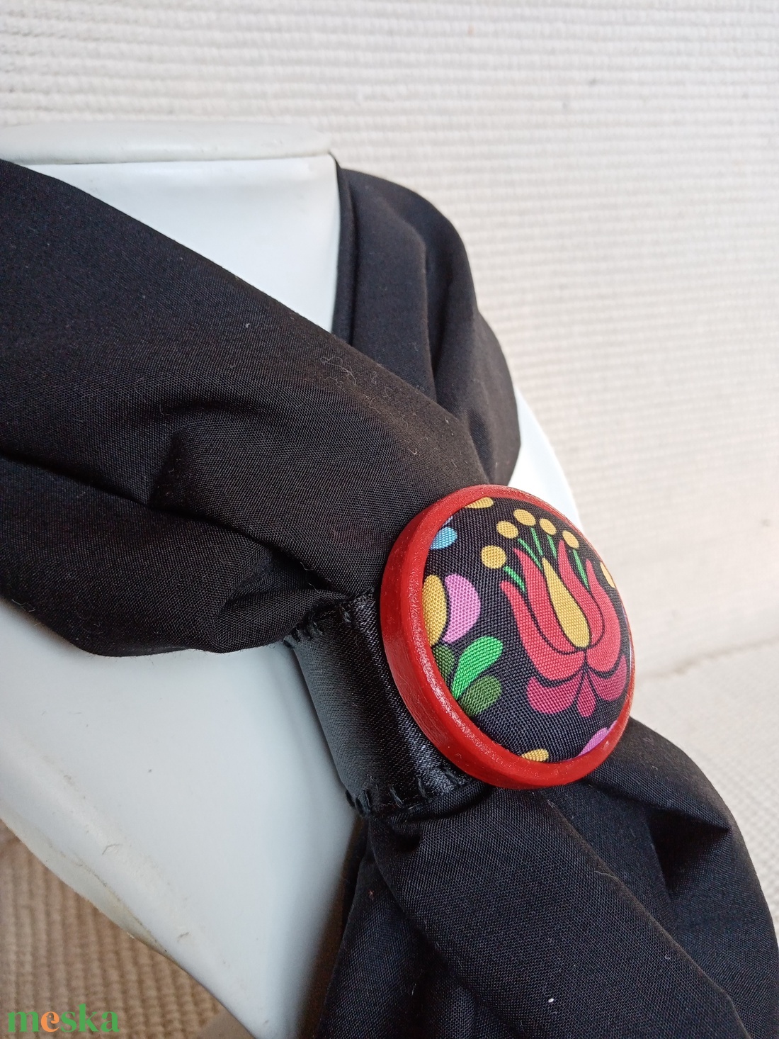  Matyó mintás karkötő,matyó ékszer,folklór textil ékszer,magyaros nyaklánc,Hungarian folk jewellery - ékszer - karkötő - karkötő medállal - Meska.hu