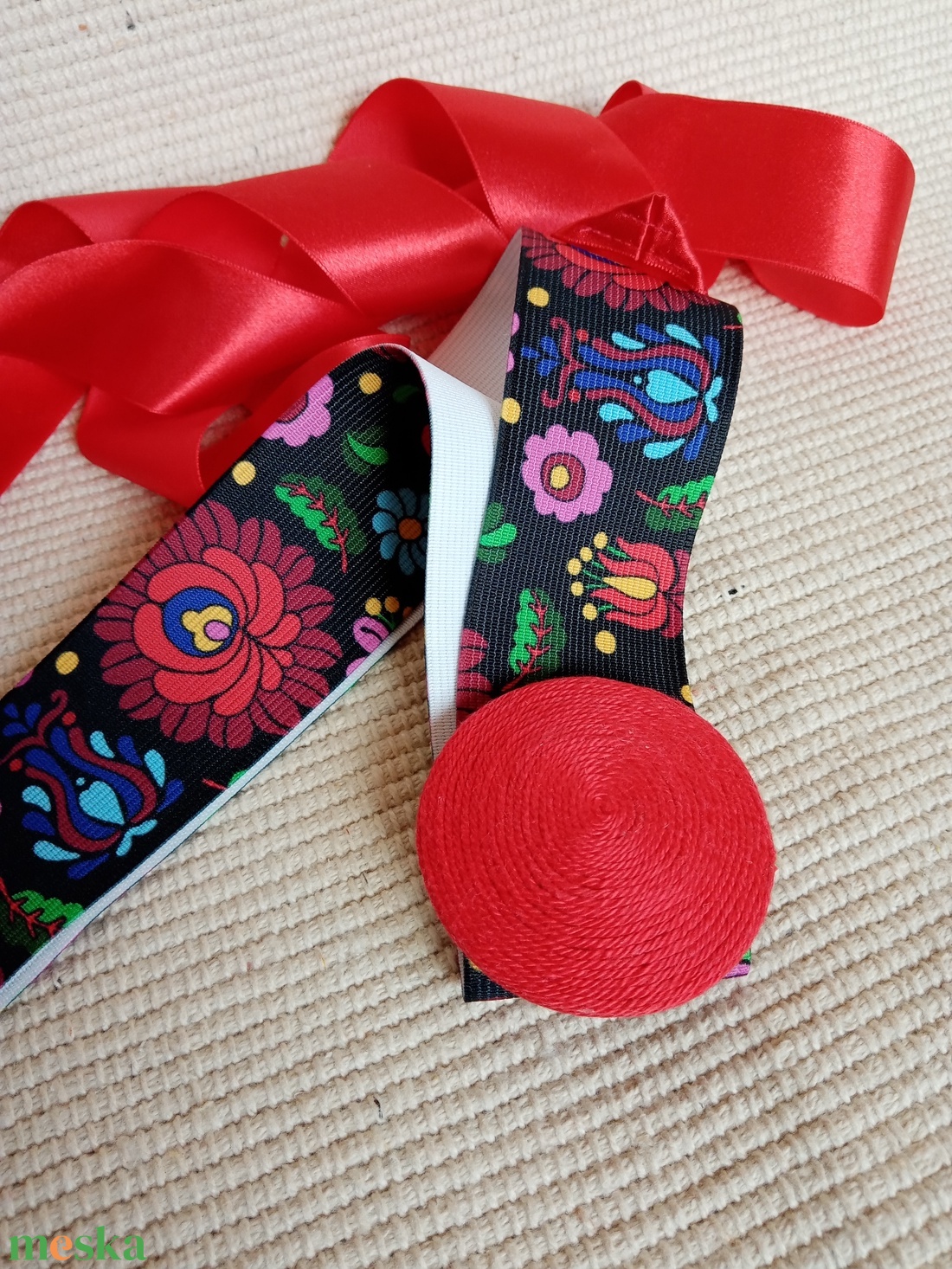 Matyó virágos öv, egyedi derékdísz, dekoröv, matyós viselet - ruha & divat - öv & övcsat - öv - Meska.hu