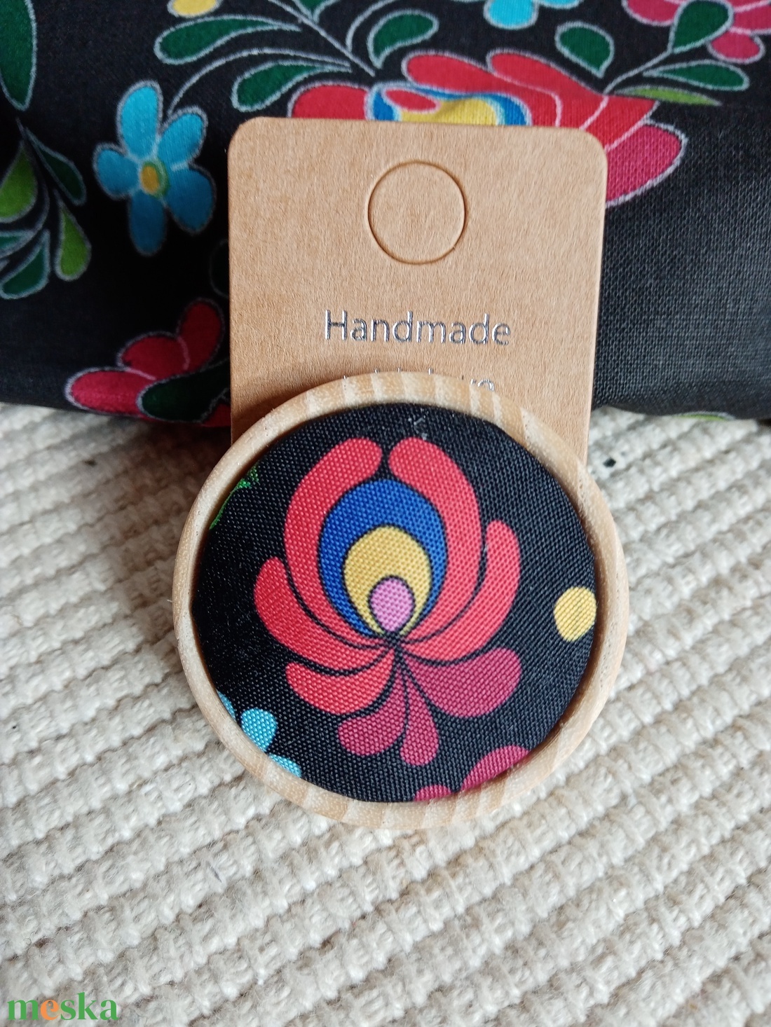  Matyó mintás dísz kitűző,matyó ékszer,folklór textil ékszer,magyaros ékszer,Hungarian folk jewellery - ékszer - kitűző és bross - Meska.hu