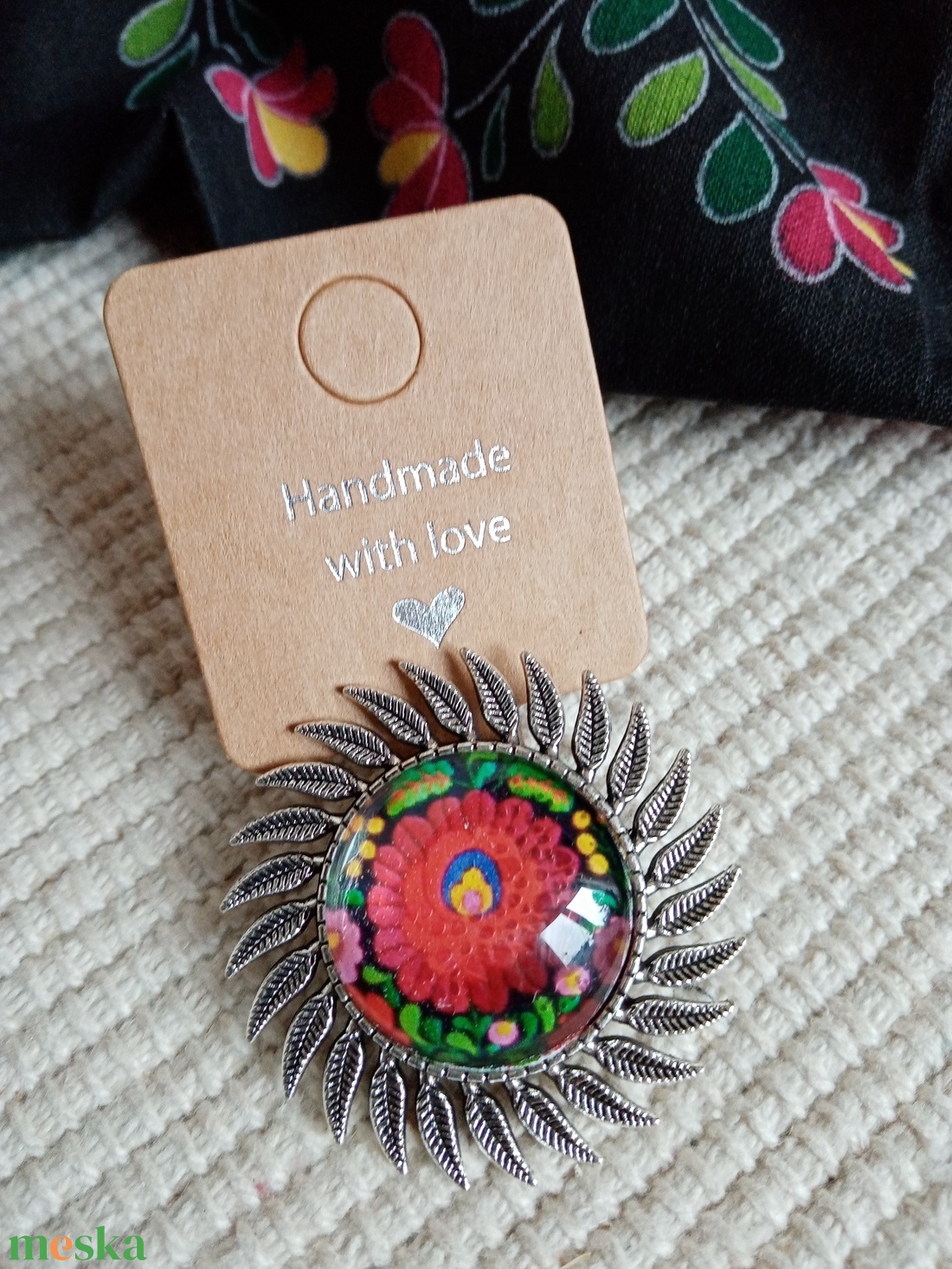  Matyó mintás dísz kitűző,matyó ékszer,folklór ékszer,magyaros  ékszer,Hungarian folk jewellery - ékszer - kitűző és bross - Meska.hu