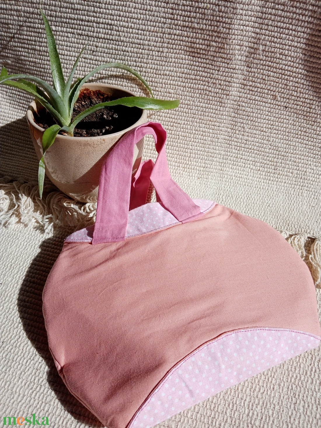 Rózsaszínű randitáska, alkalmi kistáska, textil vidám táska - táska & tok - kézitáska & válltáska - kézitáska - Meska.hu