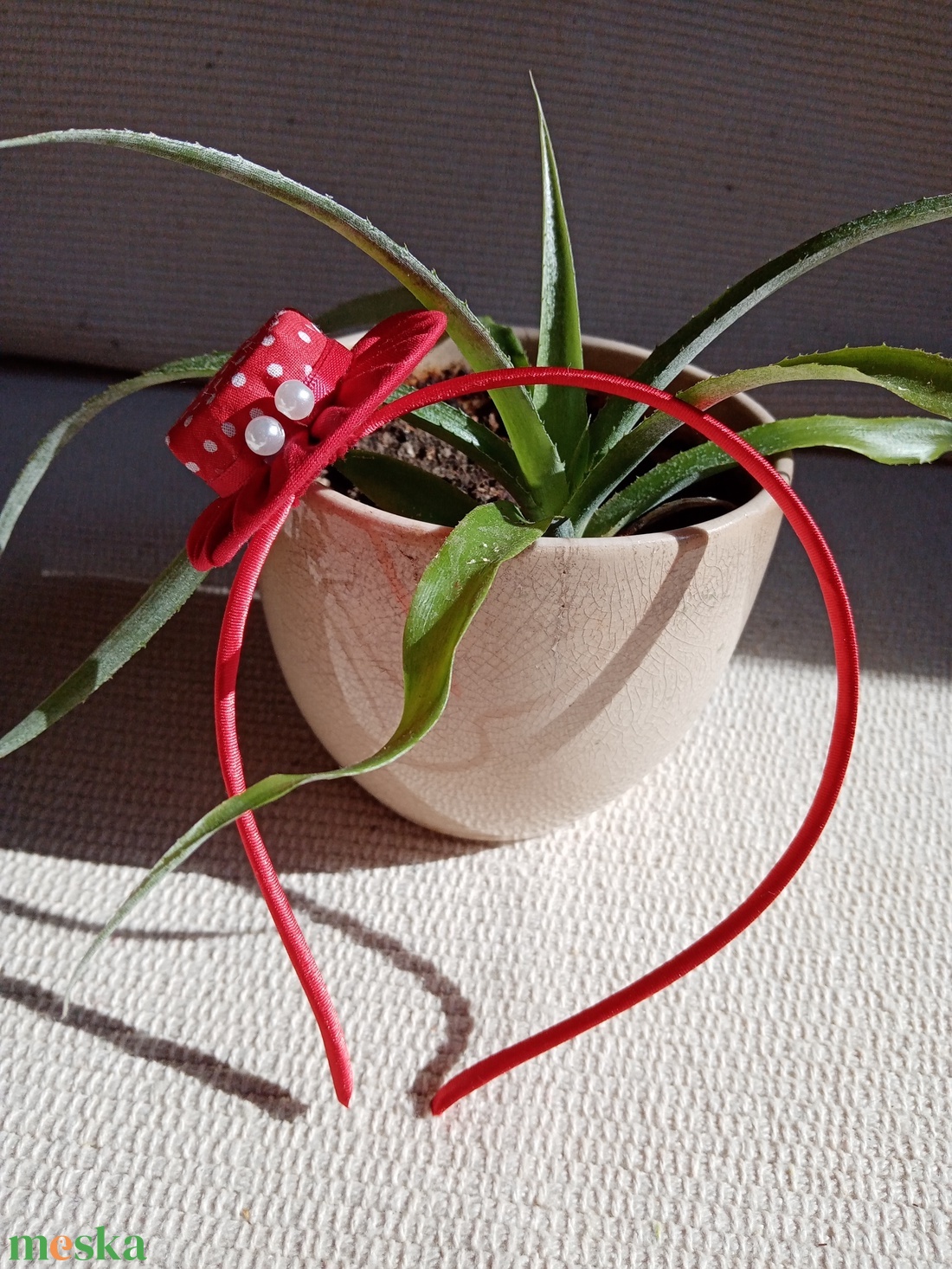 Piros pöttyös kalapos hajráf, hajpánt - ruha & divat - hajdísz & hajcsat - hajráf & hajpánt - Meska.hu