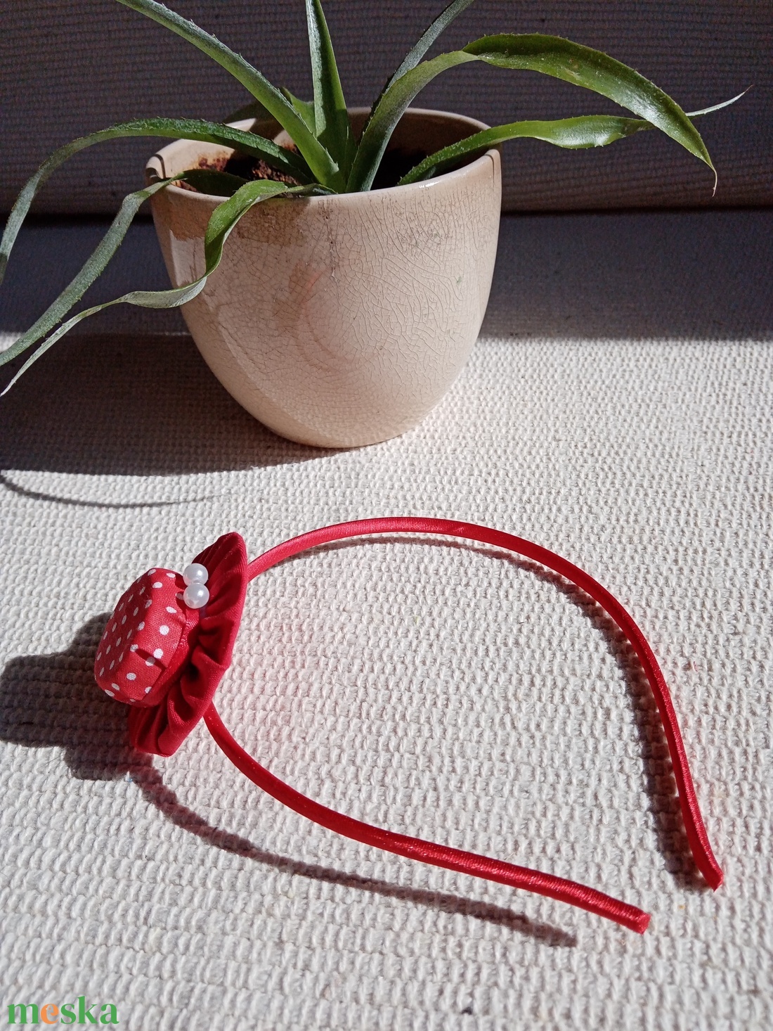 Piros pöttyös kalapos hajráf, hajpánt - ruha & divat - hajdísz & hajcsat - hajráf & hajpánt - Meska.hu