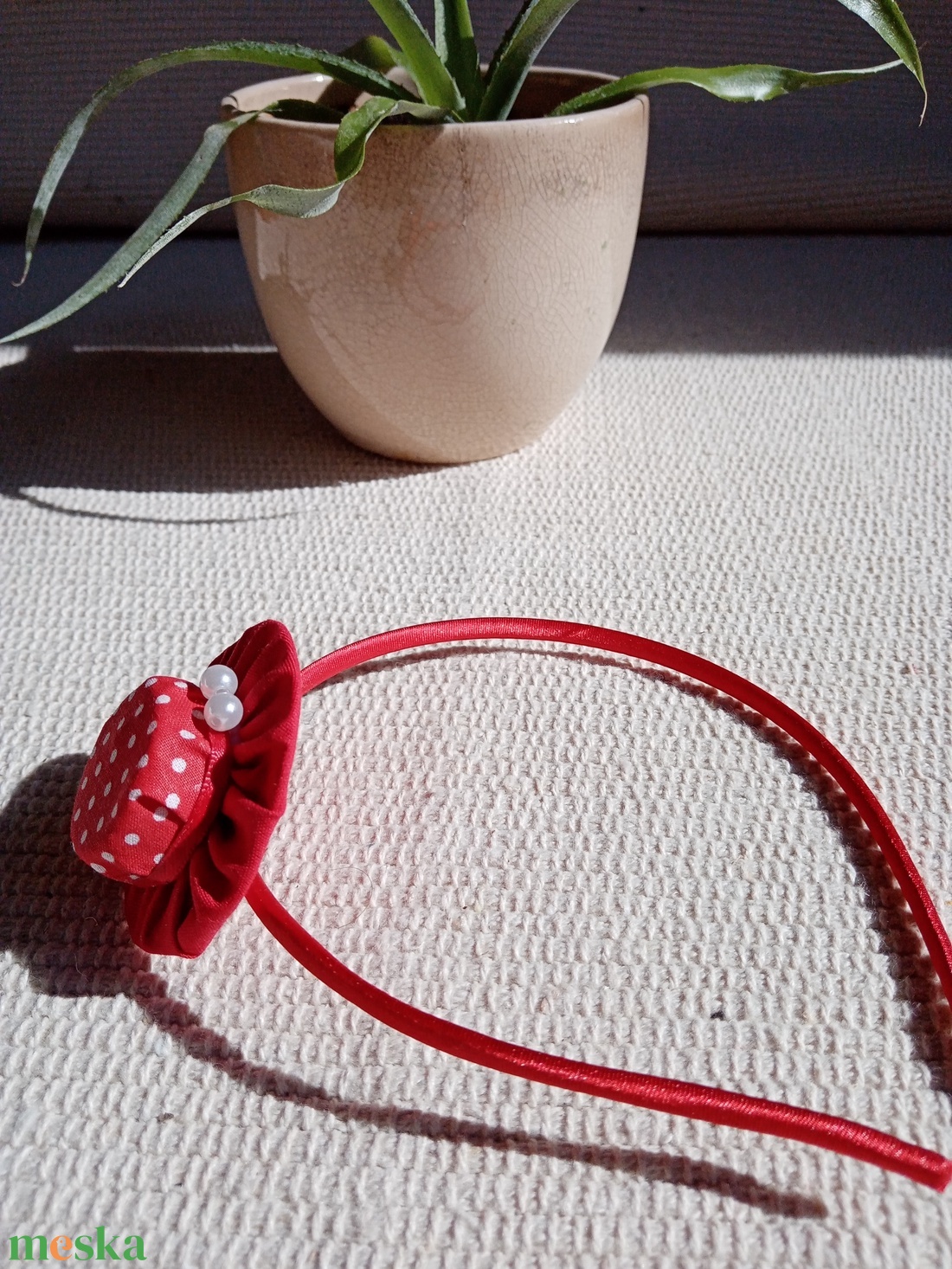 Piros pöttyös kalapos hajráf, hajpánt - ruha & divat - hajdísz & hajcsat - hajráf & hajpánt - Meska.hu