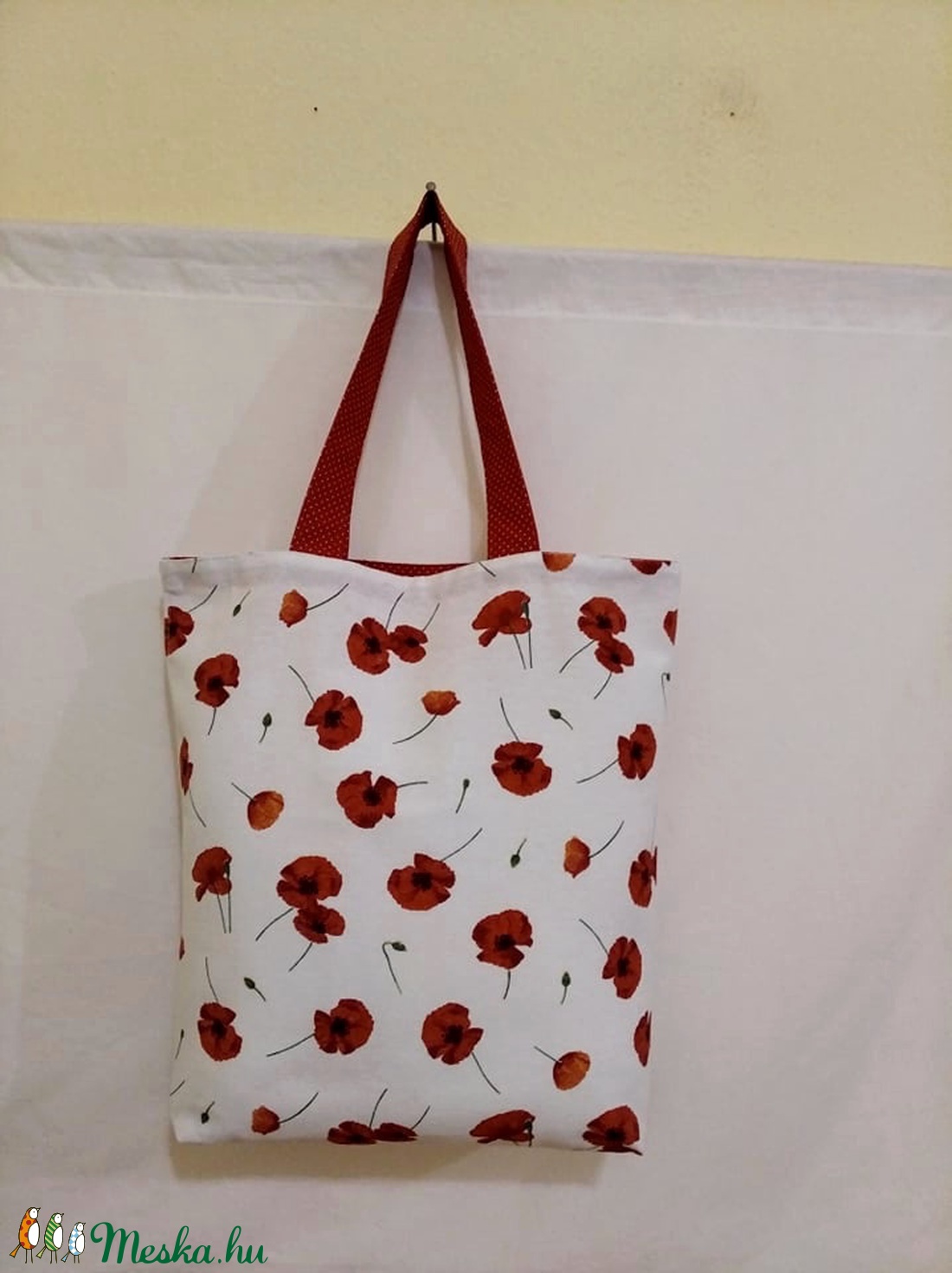 Sok pipacsos fehér táska normál füllel - táska & tok - bevásárlás & shopper táska - shopper, textiltáska, szatyor - Meska.hu Sok pipacsos fehér táska normál füllel - táska & tok - bevásárlás & shopper táska - shopper, textiltáska, szatyor - Meska.hu
