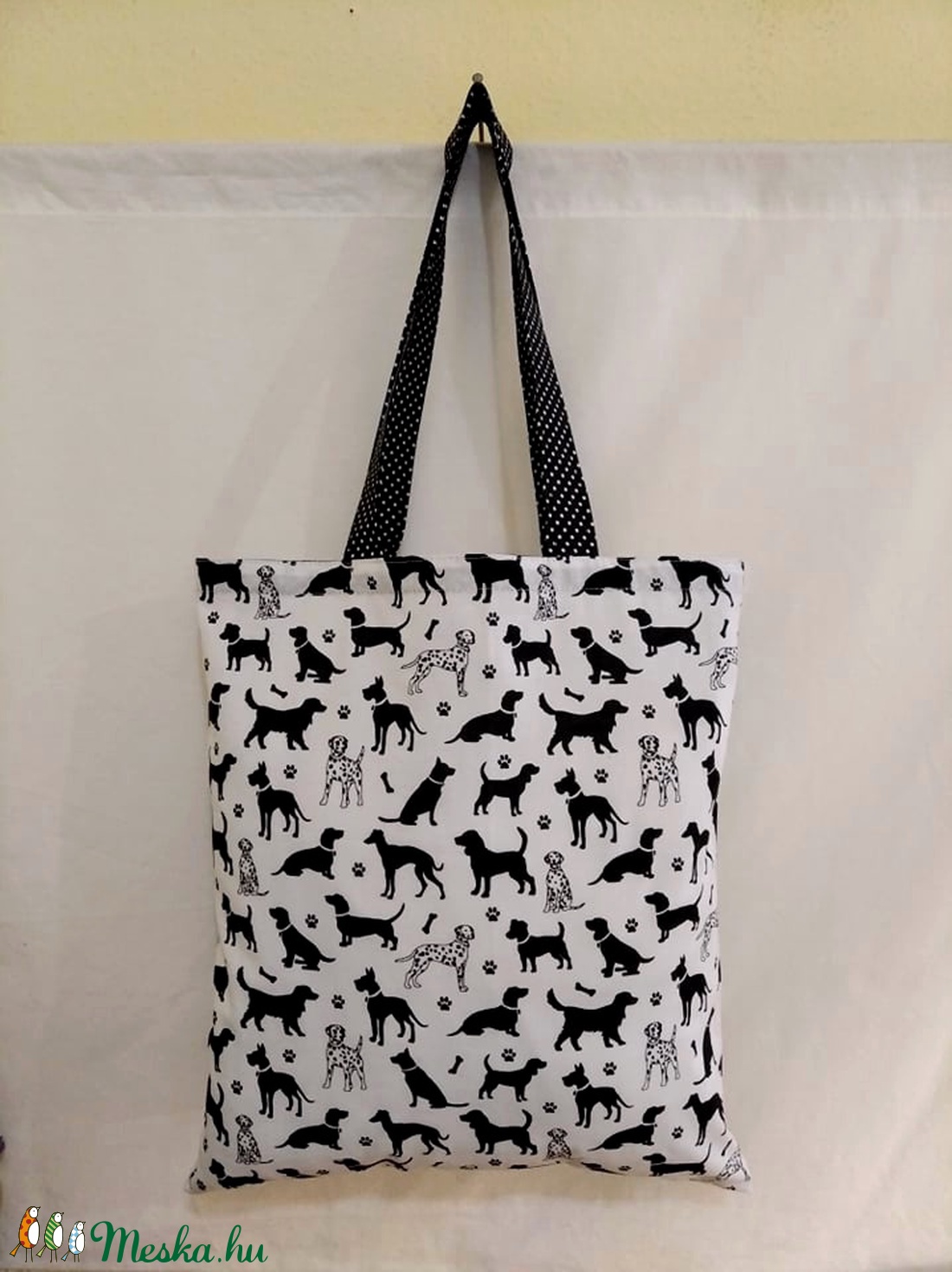 Fekete kutya mintás táska - táska & tok - bevásárlás & shopper táska - shopper, textiltáska, szatyor - Meska.hu Fekete kutya mintás táska - táska & tok - bevásárlás & shopper táska - shopper, textiltáska, szatyor - Meska.hu