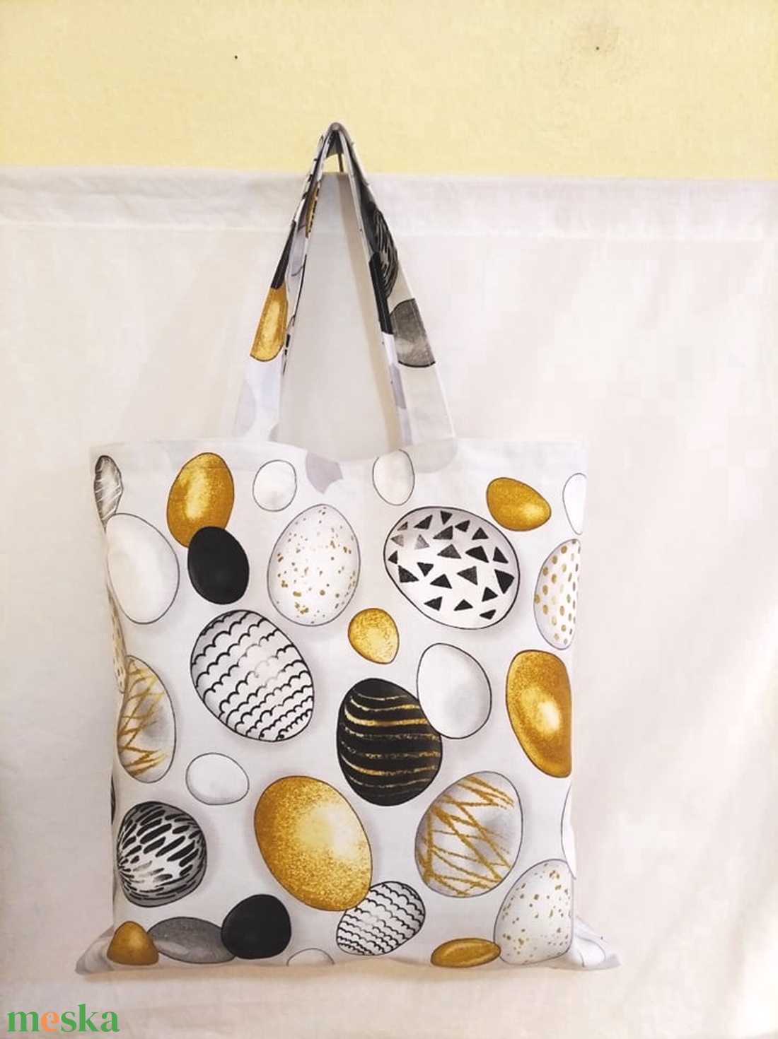 Textiltáska arany tojás mintás vastag nagyméretű normál füllel - táska & tok - bevásárlás & shopper táska - shopper, textiltáska, szatyor - Meska.hu Textiltáska arany tojás mintás vastag nagyméretű normál füllel - táska & tok - bevásárlás & shopper táska - shopper, textiltáska, szatyor - Meska.hu