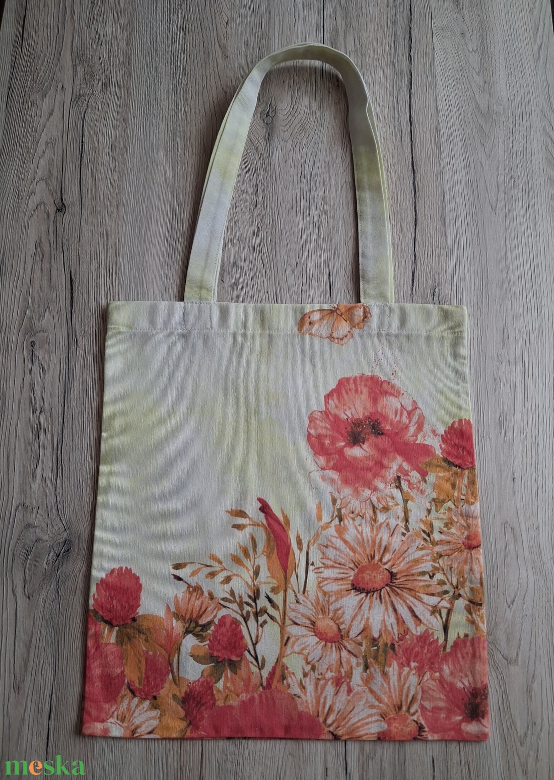 Virágos bevásárló szatyor/ bevasárló táska - táska & tok - bevásárlás & shopper táska - shopper, textiltáska, szatyor - Meska.hu