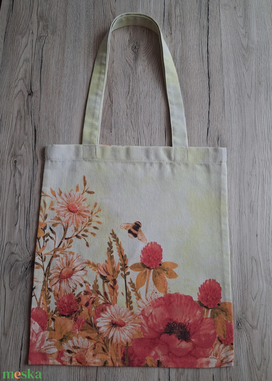 Virágos bevásárló szatyor/ bevasárló táska - táska & tok - bevásárlás & shopper táska - shopper, textiltáska, szatyor - Meska.hu