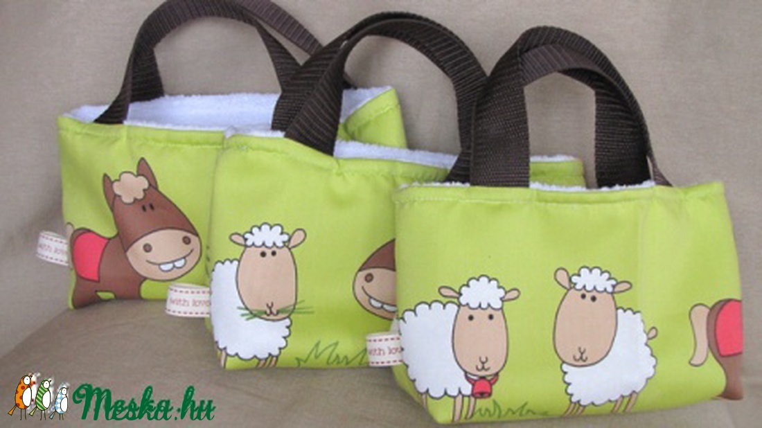 Tojásgyűjtő húsvéti táska gyerekeknek, bárányos-lovacskás -  - Meska.hu