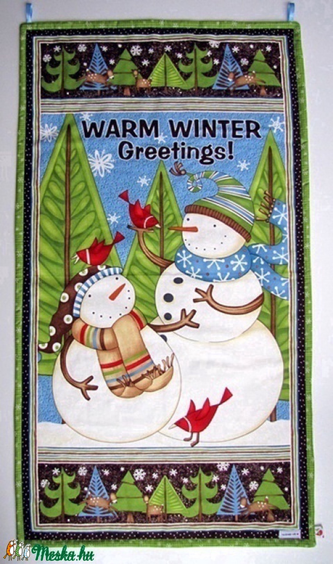 Óriási hóemberes falvédő, textilkép -  - Meska.hu