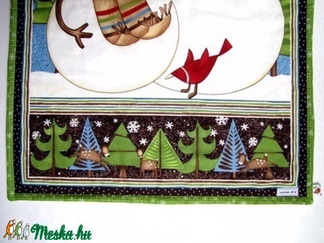 Óriási hóemberes falvédő, textilkép -  - Meska.hu