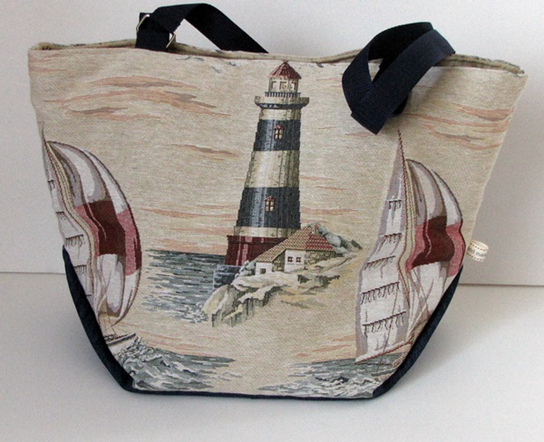 Strandtáska - vitorlás, világítótorony -  - Meska.hu Strandtáska - vitorlás, világítótorony -  - Meska.hu