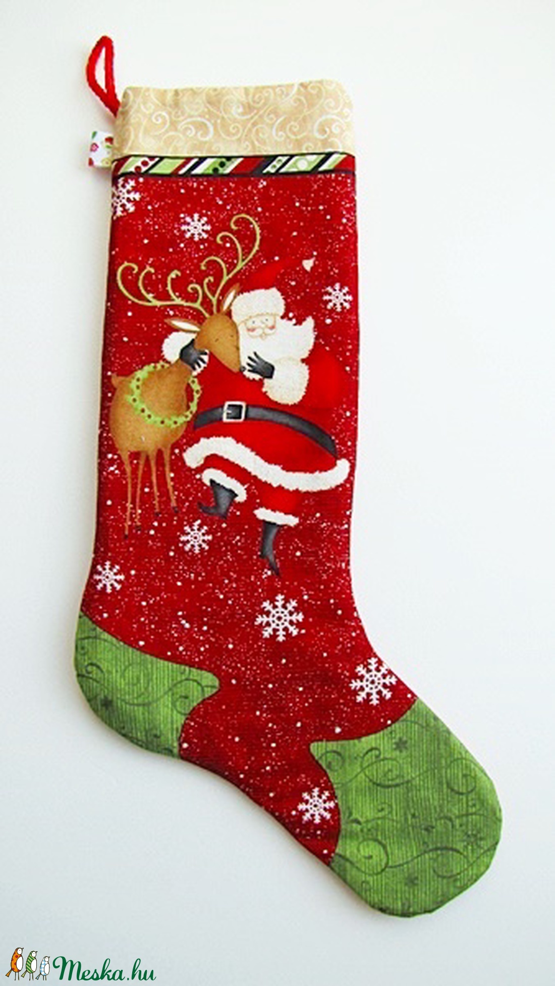 Mikulás váró textilcsizma - Mikulás mintával 2 -  - Meska.hu Mikulás váró textilcsizma - Mikulás mintával 2 -  - Meska.hu