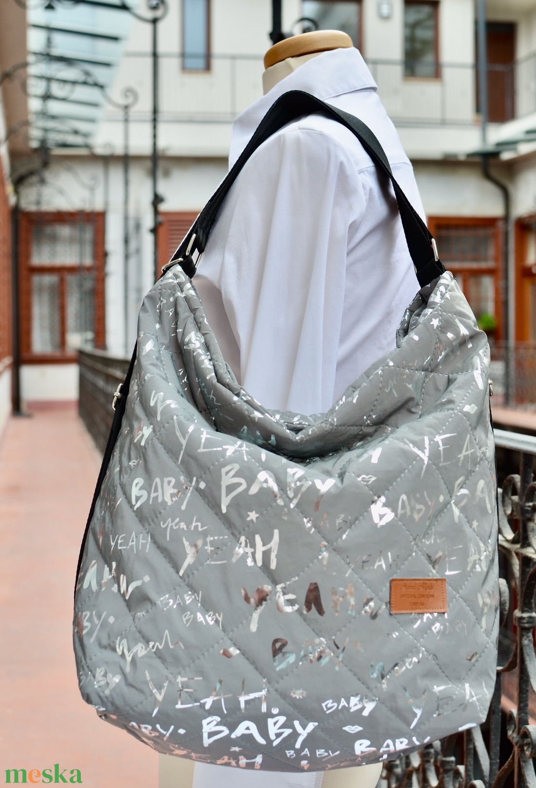 2 in 1 ezüszszürke táska - feliratos       - táska & tok - hátizsák - hátizsák - Meska.hu 2 in 1 ezüszszürke táska - feliratos       - táska & tok - hátizsák - hátizsák - Meska.hu