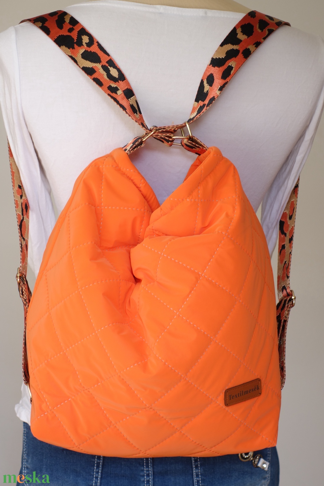 2 in 1 táska - Narancssárga párduc színű - táska & tok - variálható táska - Meska.hu