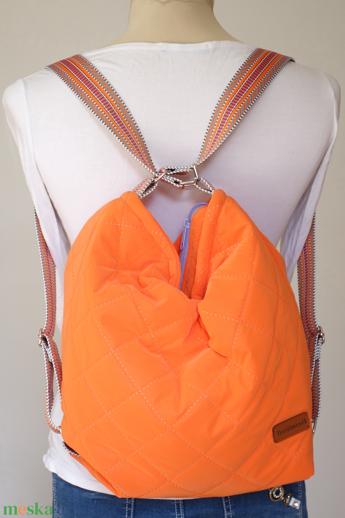 2 in 1 táska - Narancssárga lila színű - táska & tok - variálható táska - Meska.hu