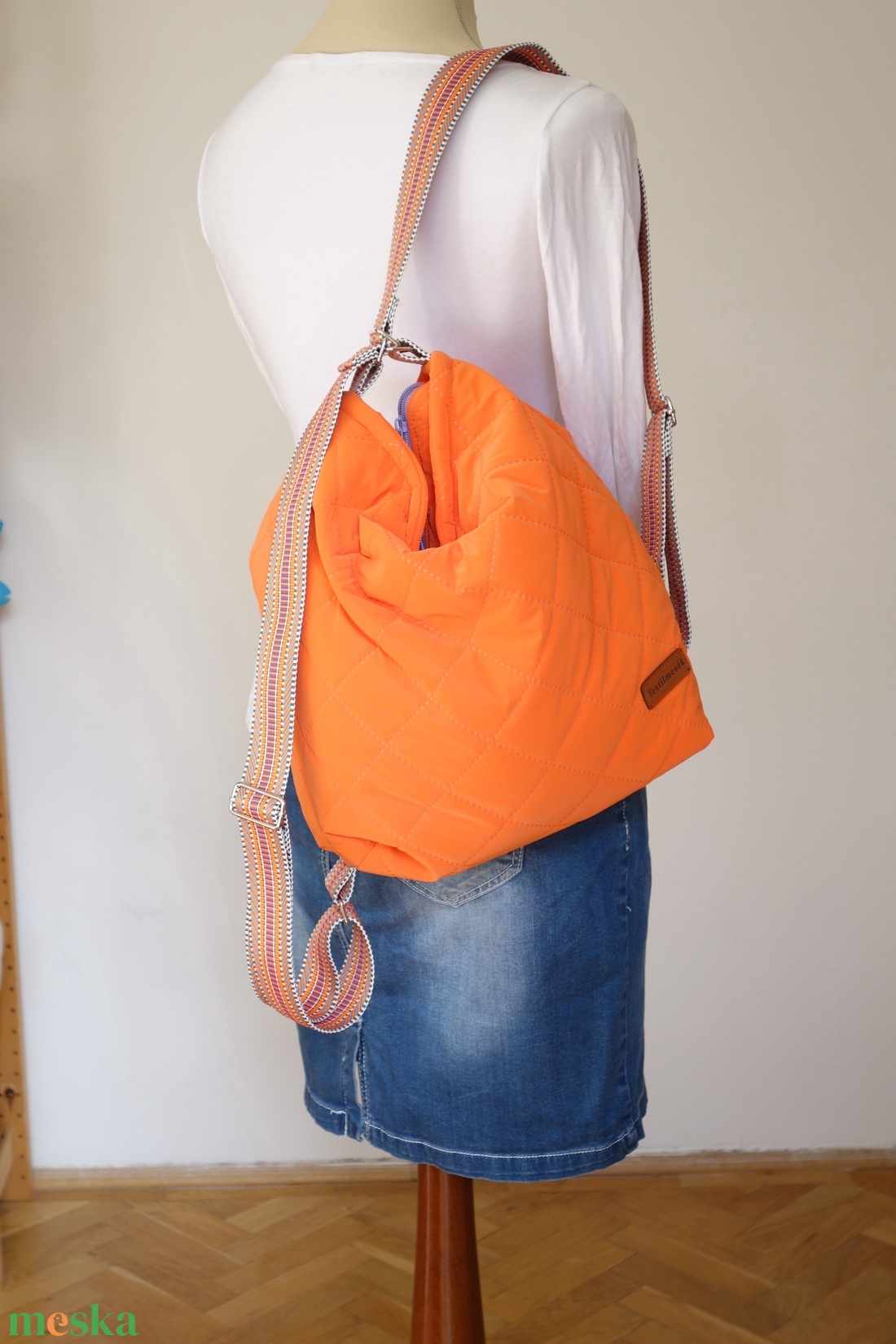 2 in 1 táska - Narancssárga lila színű - táska & tok - variálható táska - Meska.hu
