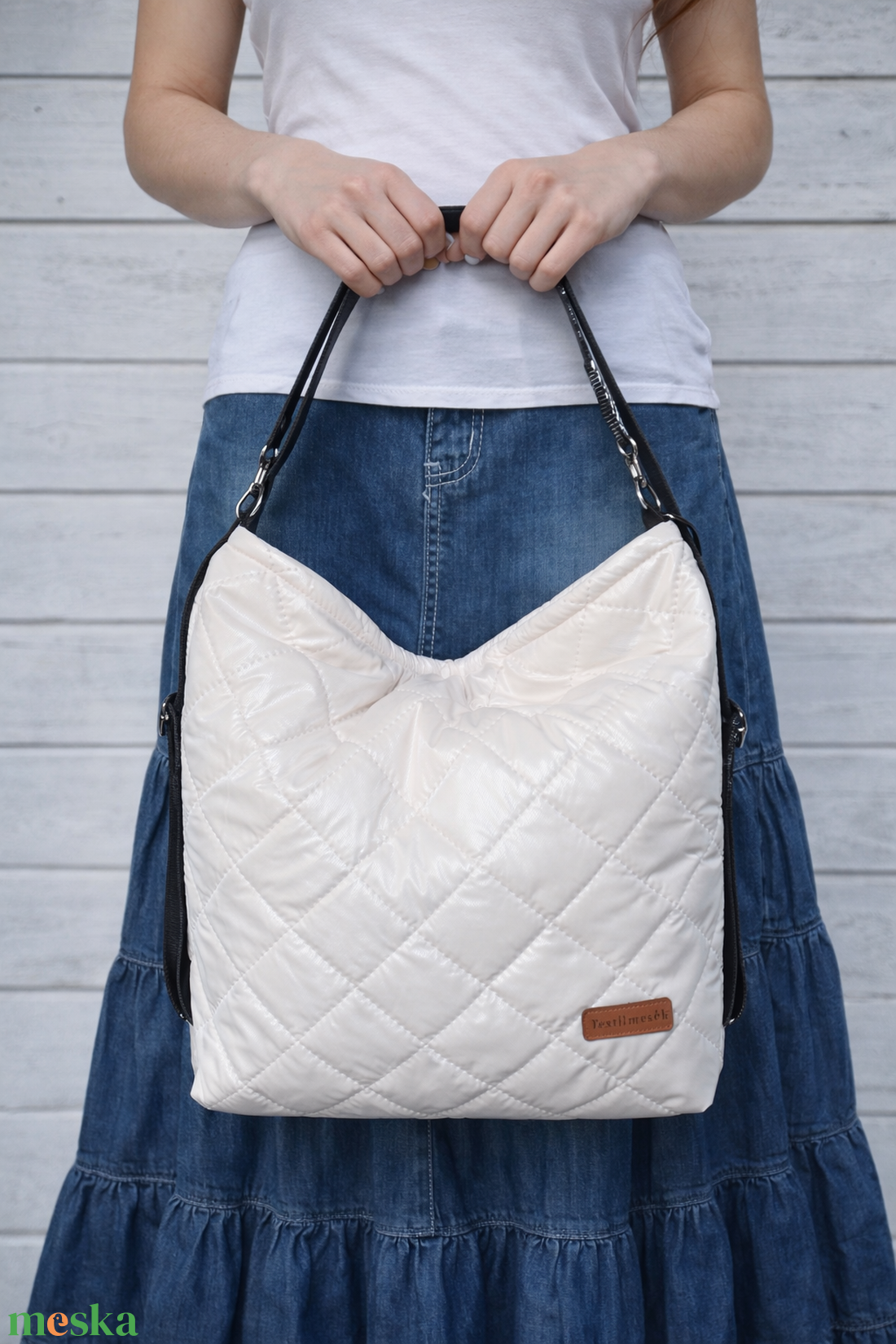 2 in 1 táska - ezüst pántos - táska & tok - variálható táska - Meska.hu