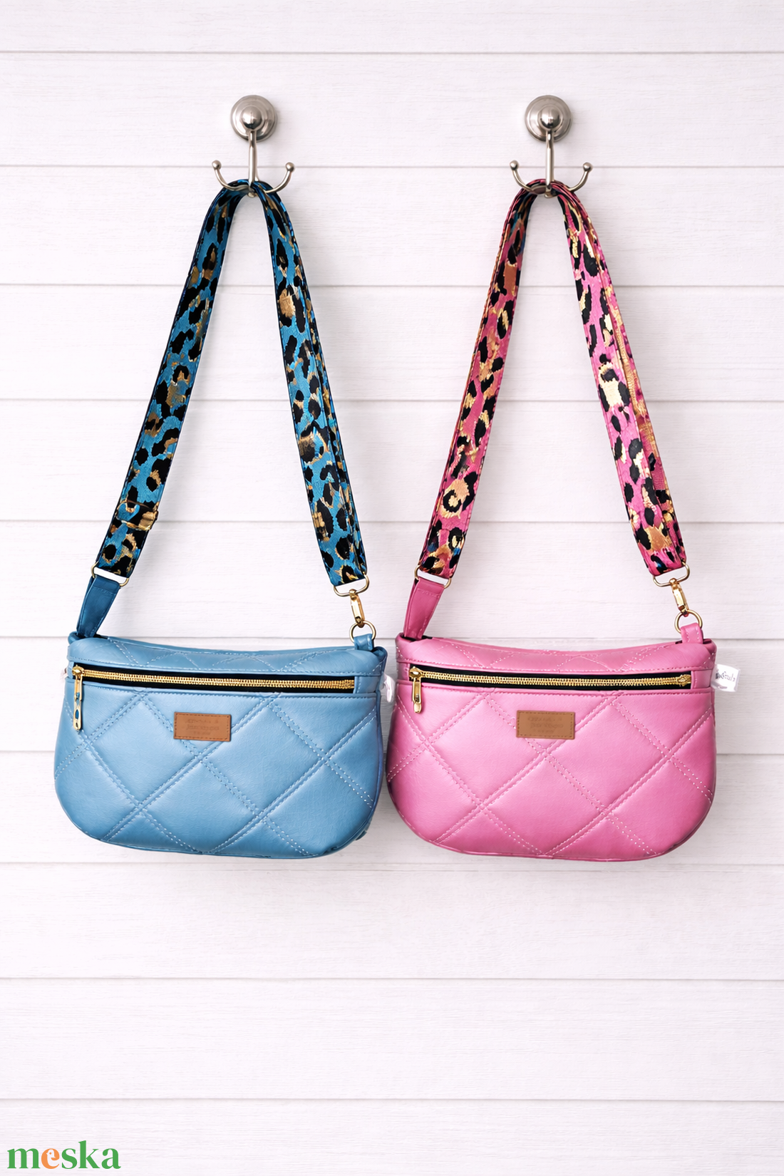Rózsaszín párduc - kicsi oldaltáska - táska & tok - kézitáska & válltáska - vállon átvethető táska - Meska.hu
